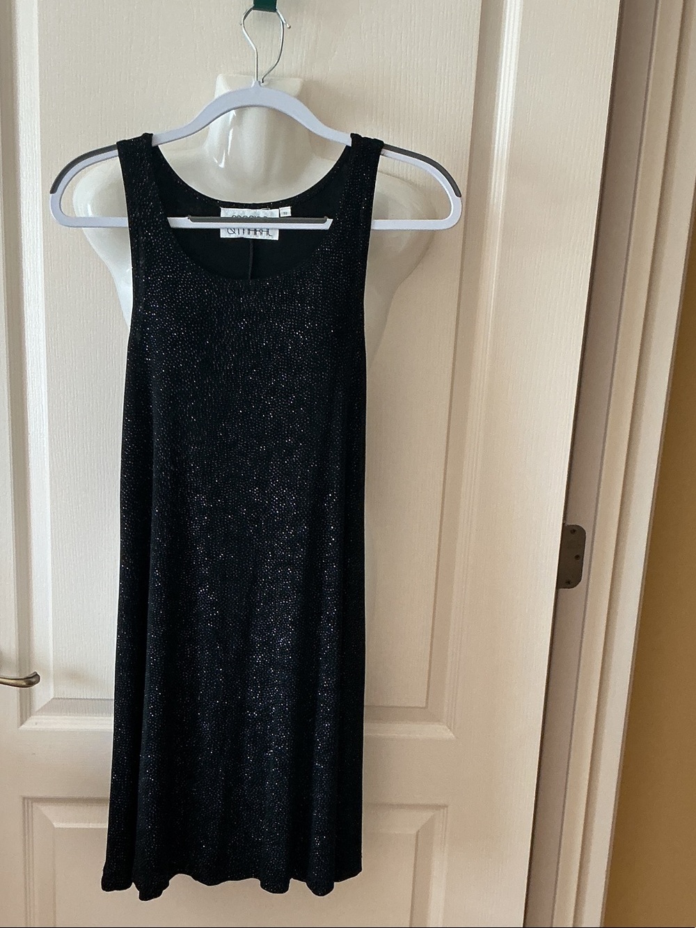 Marian & Maral black stretch dress silver sparkles all over size Small